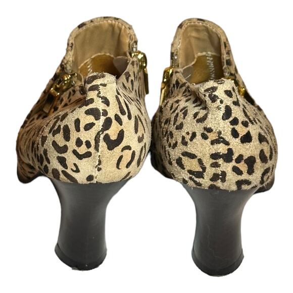 AJ Valenci Leopard Print Leather Heeled Ankle Booties - Picture 6 of 8